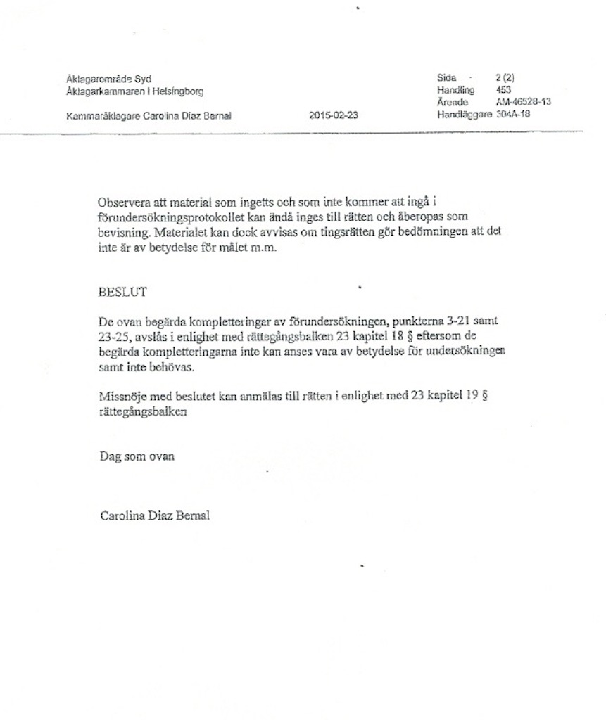 Clas Jörgensens HD sid 28 :kl avslag åklagarens avslag